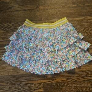 Boden Floral Skirt with Yellow Accent